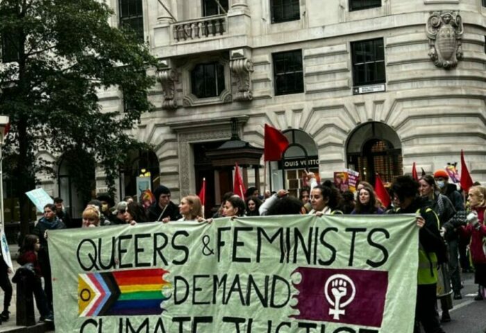 Feminismo queer demandando justicia climática.