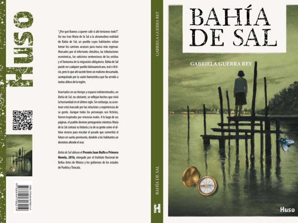 Portada y contraportada de "Bahía de Sal" para ediciones Huso. 