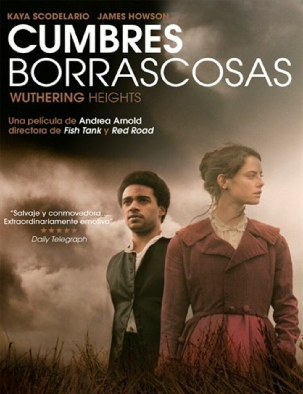 Cartel de la película "Cumbres Borrascosas", dirigida por Andrea Arnold. 