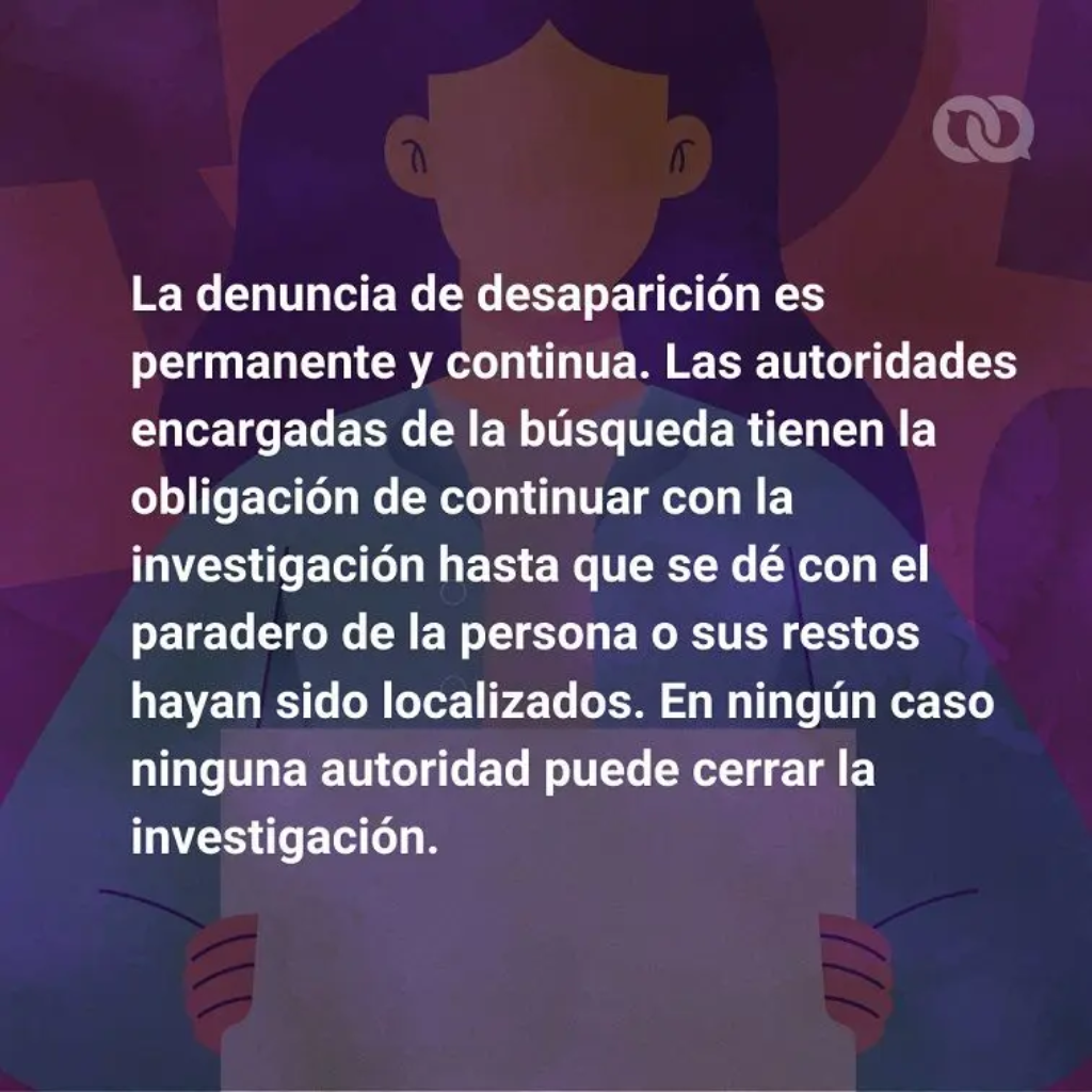 Infografía sobre la denuncia de las desapariciones de mujeres. 
