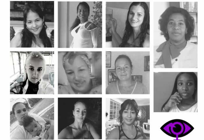 Collage de rostros de mujeres asesinadas en 2022 en Cuba