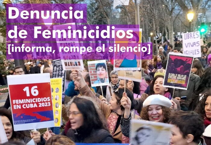 Denuncia de feminicidios. Manifestación de cubanas.