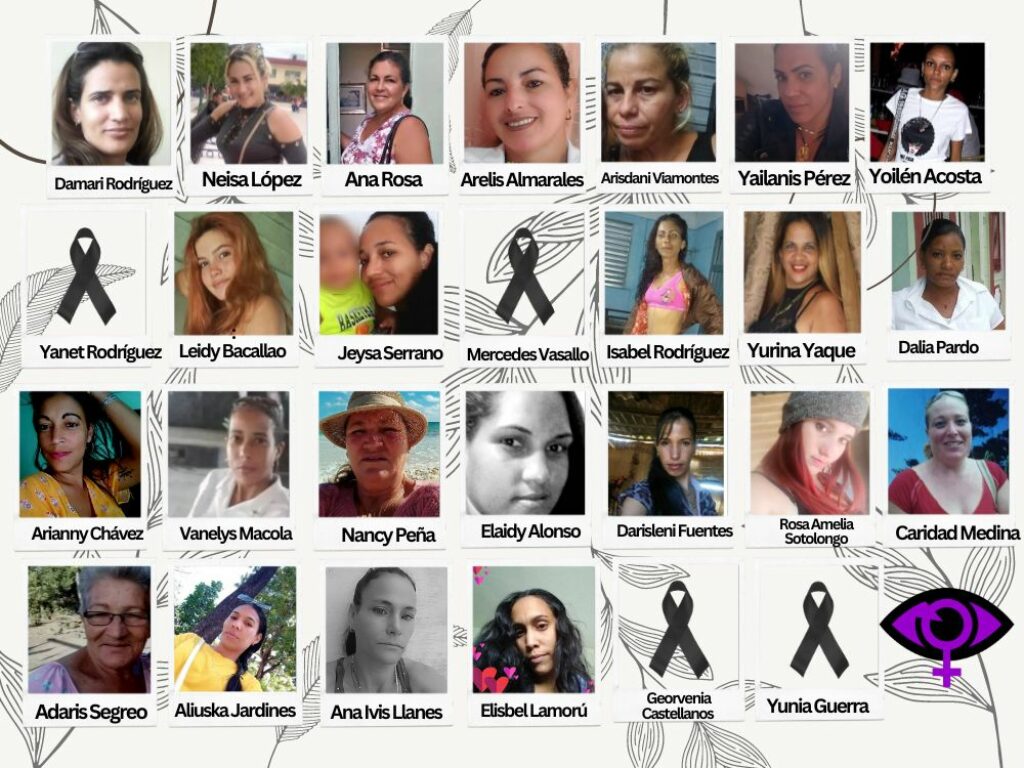 mujeres víctimas de feminicidio en 2023 en Cuba