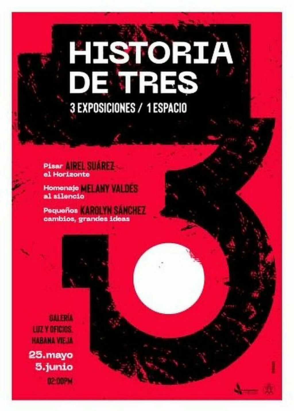 Cartel de la poli-exposición "Historia de tres".