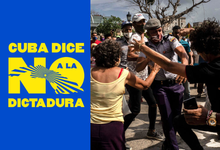 Cuba dice NO a la dictadura: personas manifestándose en Cuba.