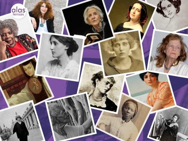 collage de fotos de poetas femeninas de todos los tiempos