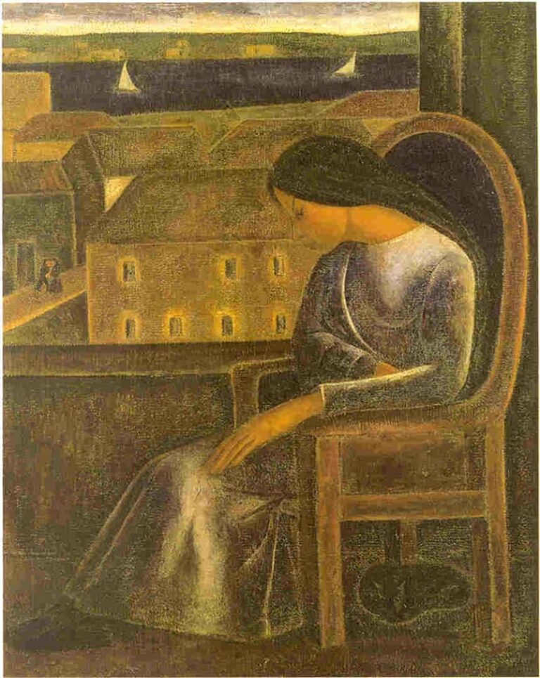 Mujer sentada (1936), óleo del pintor cubano Víctor Manuel (La Habana, 1897- La Habana, 1969)