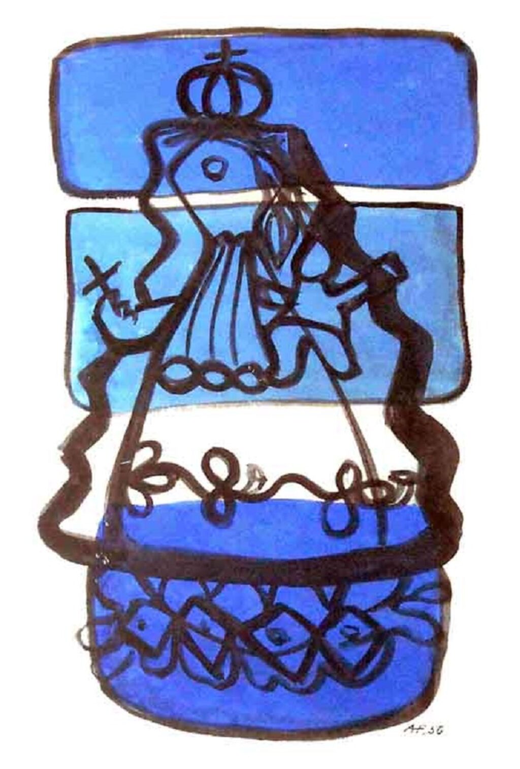 Pieza de Amelia Peláez en la que pinta a la Virgen de la Caridad.