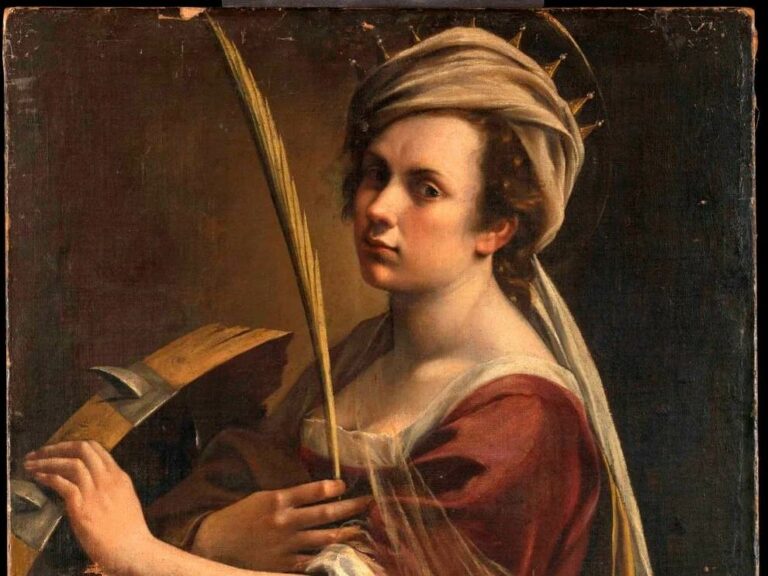 Detalle de uno de los autorretratos de Artemisia Gentileschi, pintora barroca que se conoce como la primera pintora feminista de la historia.