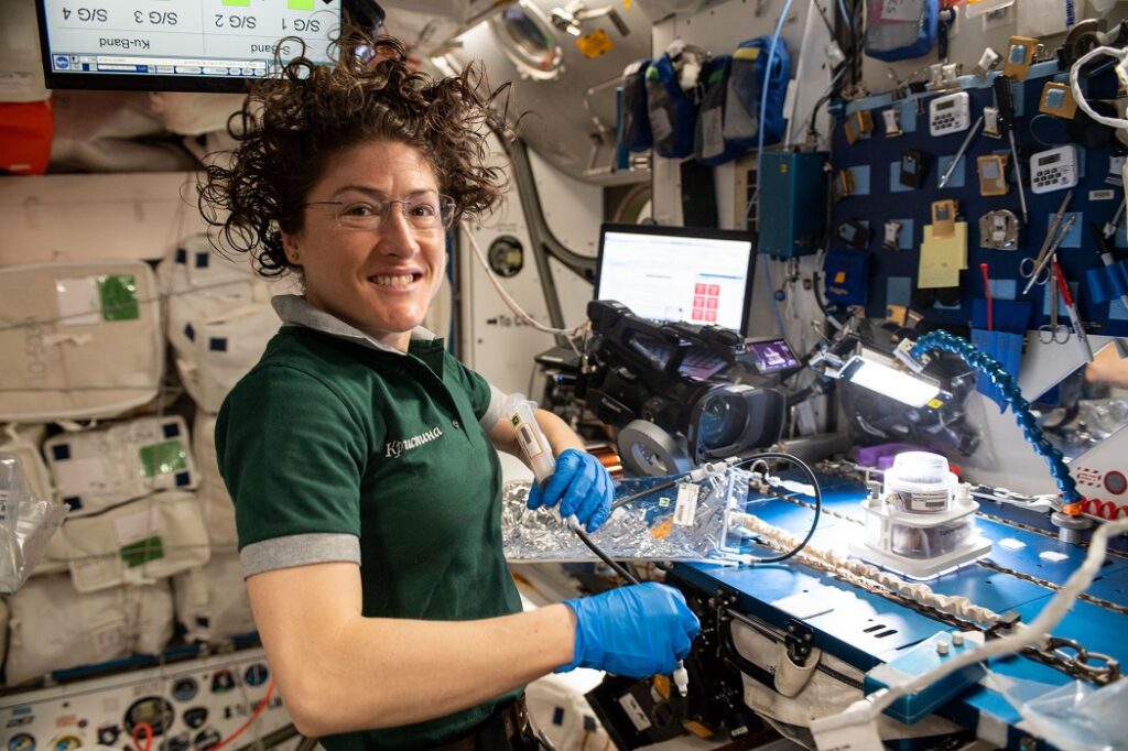 Christina Koch, la astronauta estadounidense que pasó más tiempo seguido en el Espacio, en 2019.