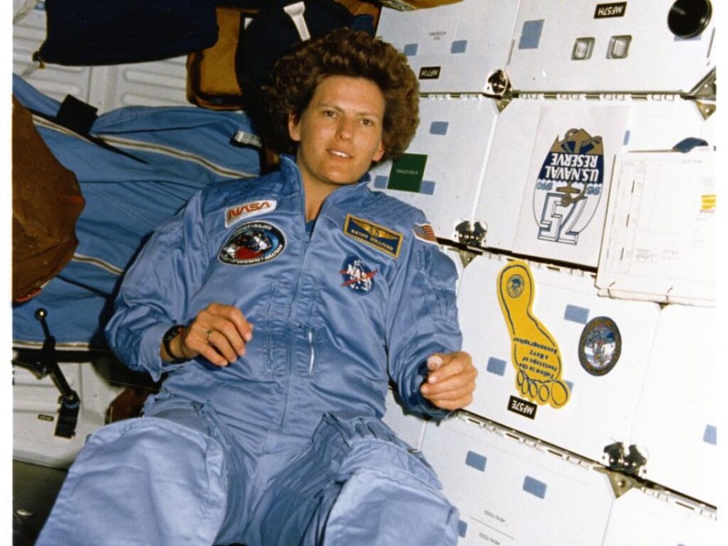 Kathryn D. Sullivan, la primera mujer estadounidense en realizar una caminata espacial, en 1984.