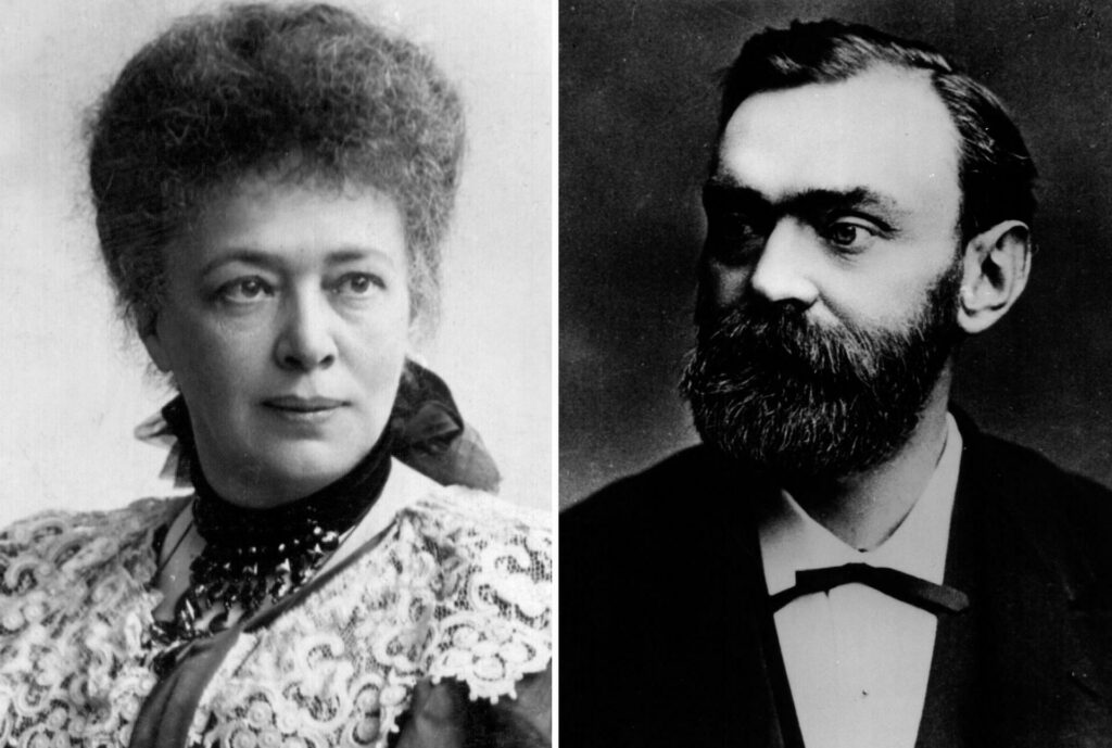 Bertha von Sutter y Alfred Nobel.
