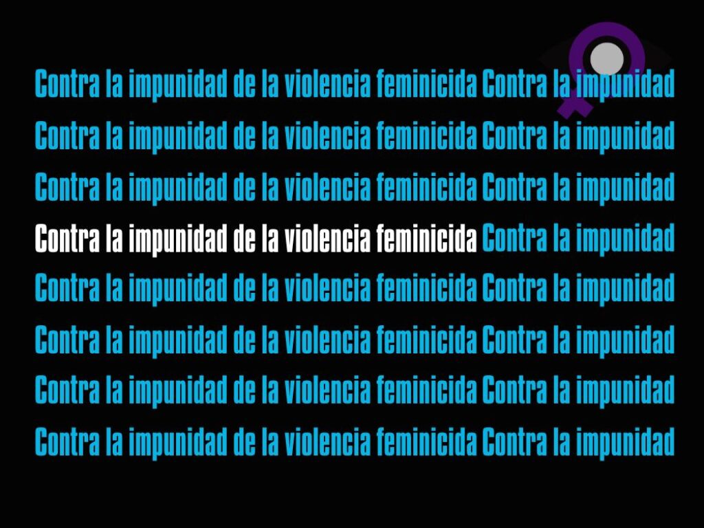 frase "contra la impunidad de la violencia feminicida"