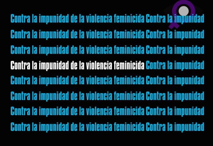 frase "contra la impunidad de la violencia feminicida"