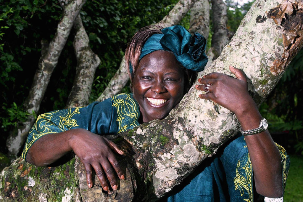 Wangari Maathai, una de las mujeres ecologistas violentadas.