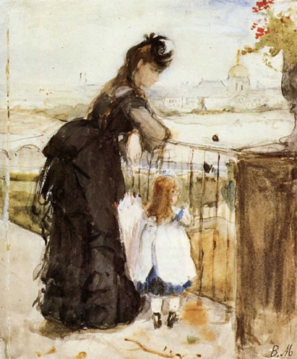 “Mujer con un niño en el balcón”, (1872)