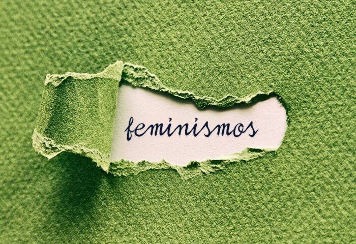 en una pared escrito se lee la palabra feminismos