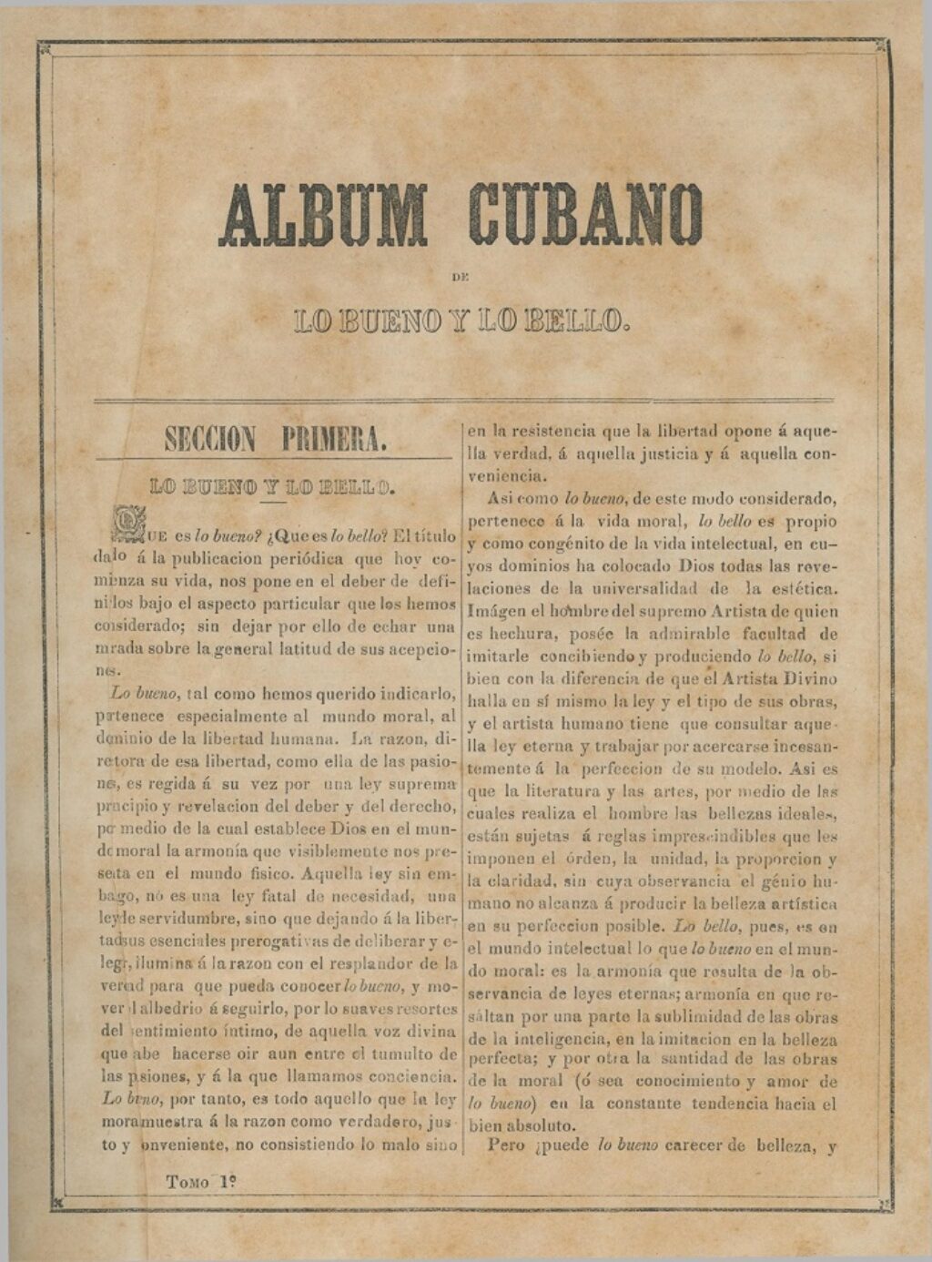 Página del Álbum cubano de lo bueno y lo bello. Foto: OHC