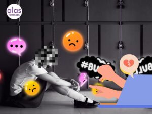 Ciberacoso. Imagen de una niña expuesta al acoso en las redes.