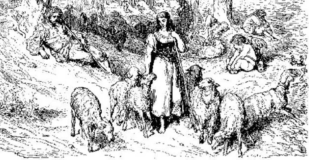 La pastora Marcela, según el grabado de Gustavo Doré