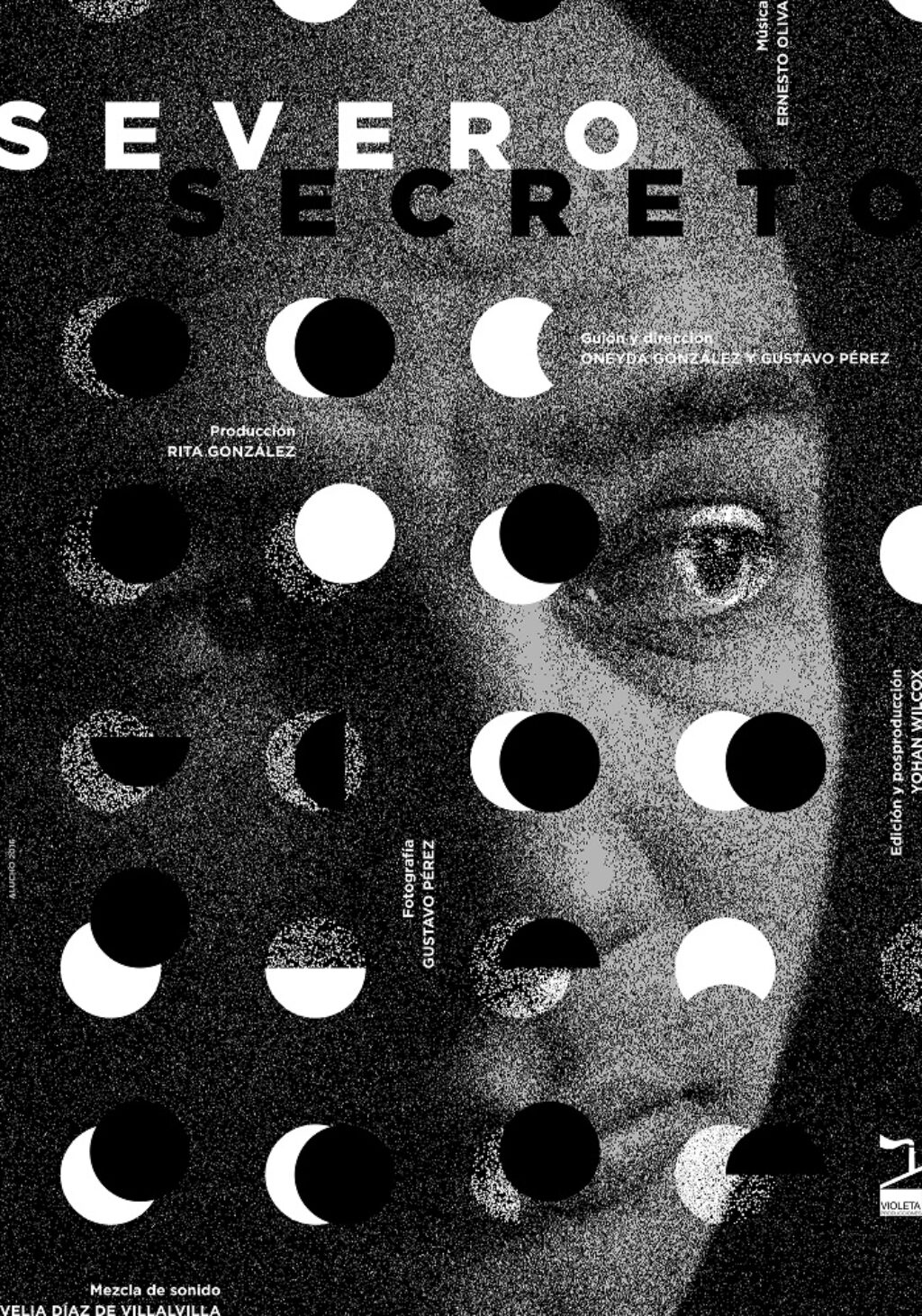 Cartel publicitario del documental Severo secreto, realizado por el artista Alejandro Fornés.
