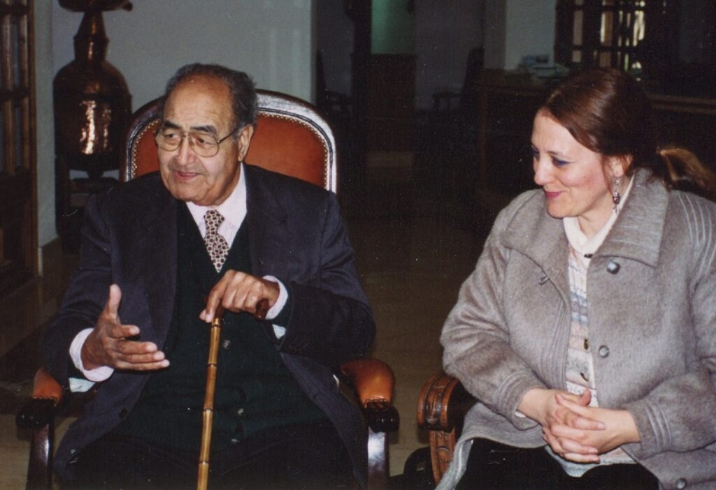 Carmen Ruiz Barrionuevo con Gastón Baquero en 1993. Foto de A.P. Alencart