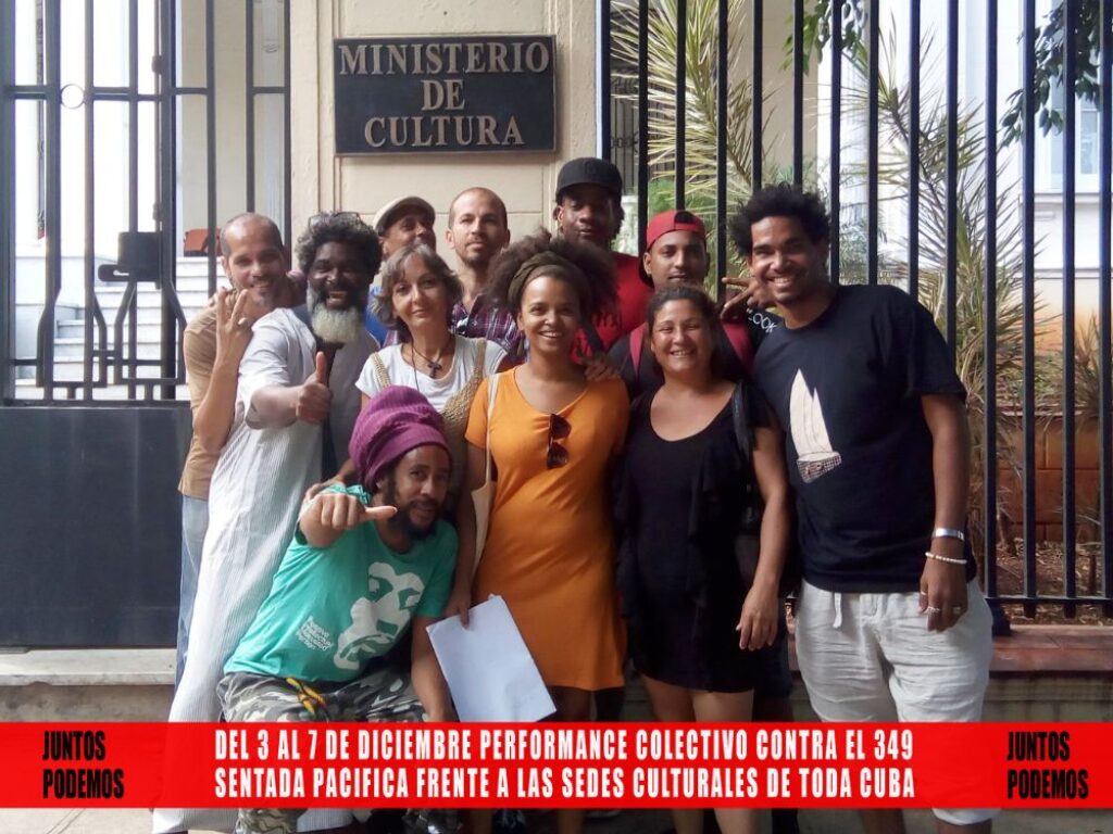 activistas cubanos en el Ministerio de Cultura