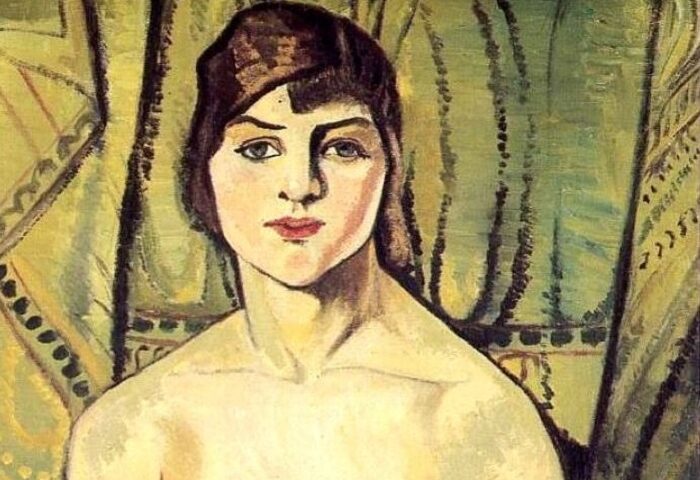 Fragmento de “Autorretrato con los pechos desnudos”, Suzanne Valadon, 1917
