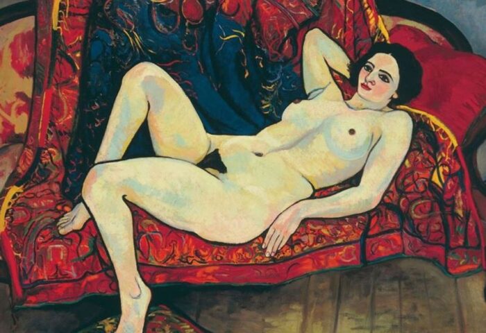 Desnudo en sofá rojo (1920), de Suzanne Valadon
