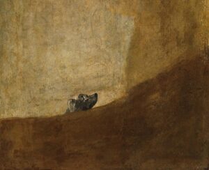 "Perro semihundido", obra pictórica de Goya