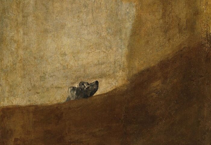 "Perro semihundido", obra pictórica de Goya