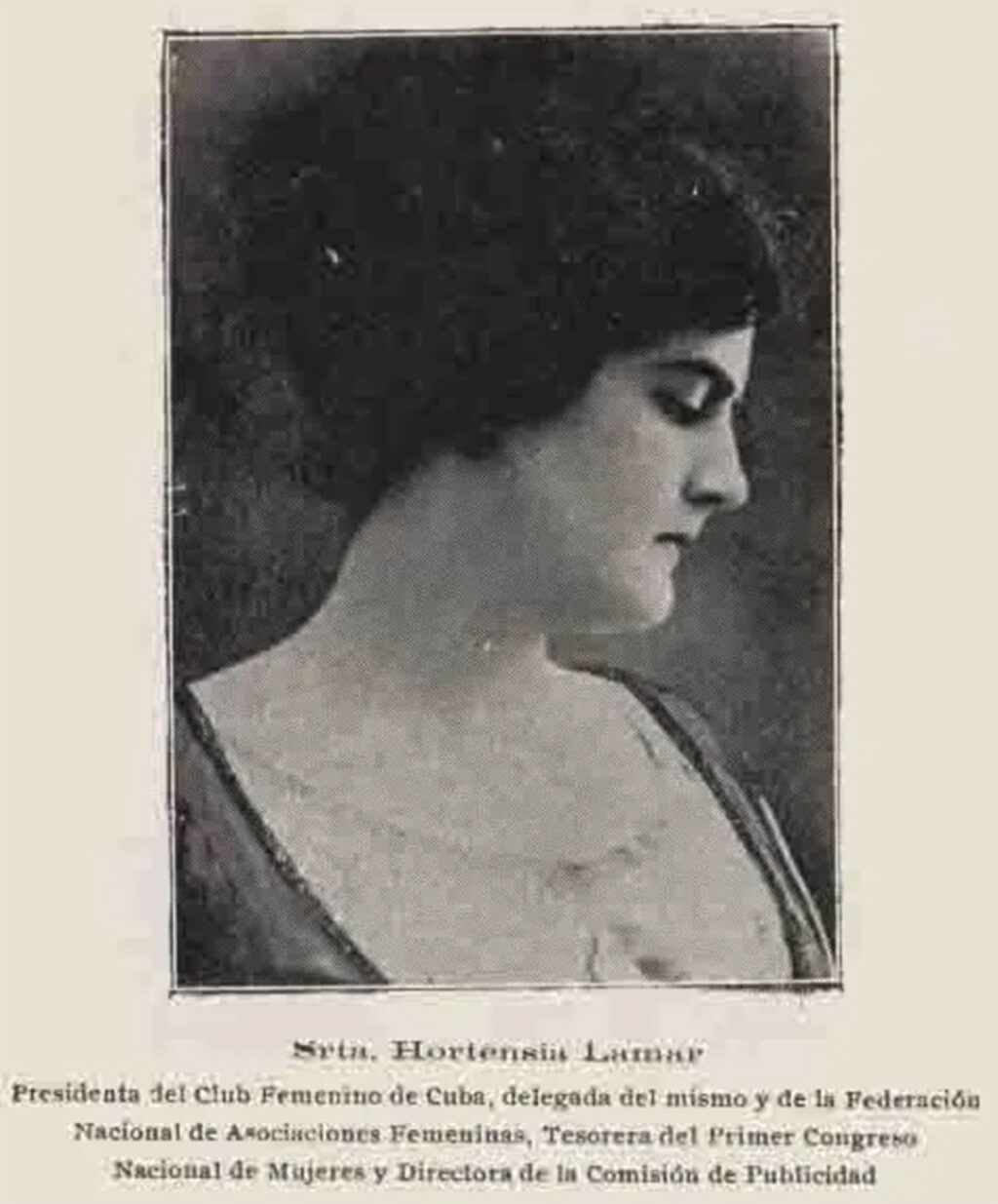 Hortensia Lamar, presidenta de la Federación Nacional de Asociaciones Femeninas.