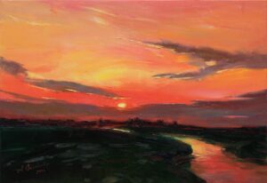 Alisa Onipchenko, "Ocaso junto al río" (2022).