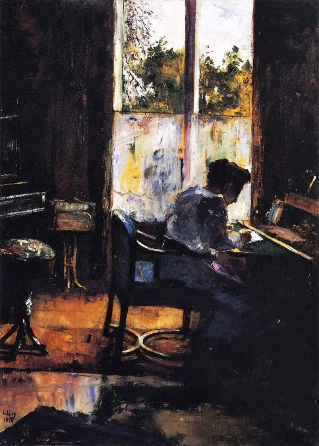 Lesser Ury, "Mujer en el escritorio" (1898).