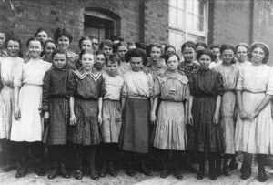 Trabajadoras de las fábricas textiles de Lowell.