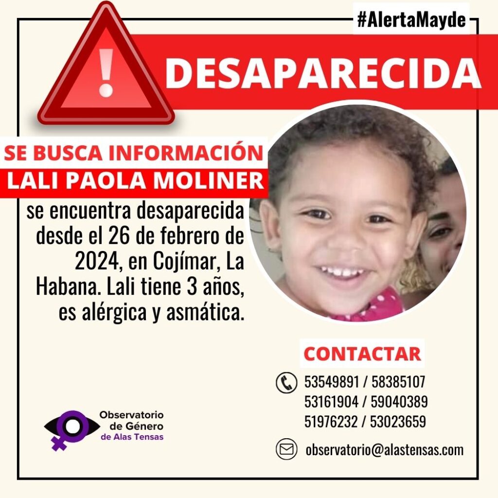 Lali Paola Moliner niña desaparecida en La Habana