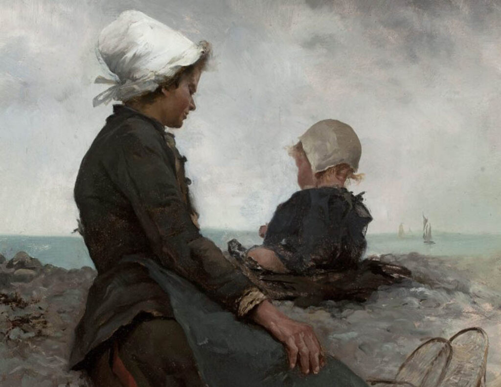 Anna Bilińska: “A la orilla del mar” (1886), fragmento.