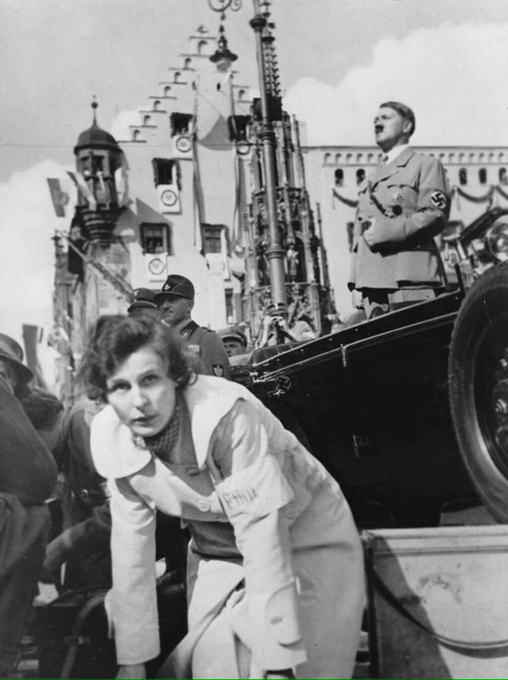 Leni Riefenstahl en la filmación de "El triunfo de la voluntad".