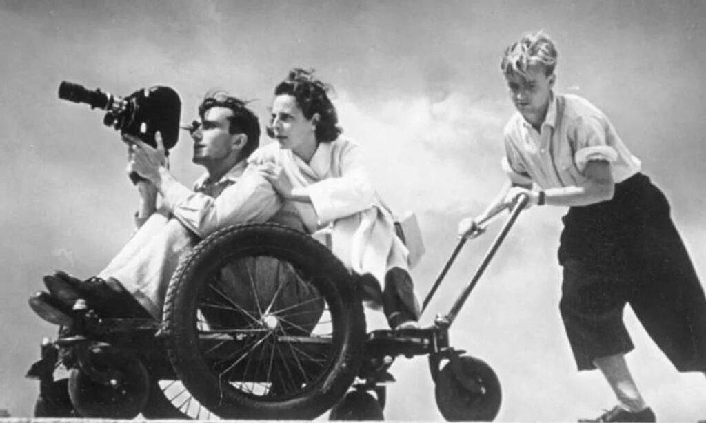 Leni Riefenstahl en la filmación de "Olympia".