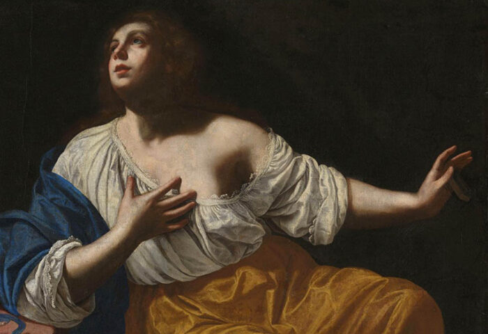 Artemisia Gentileschi: "María Magdalena Penitente" (ca. 1640), fragmento.