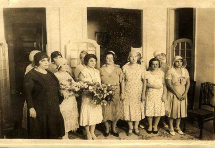 Ofelia Domínguez junto a otras integrantes de la Unión Laborista de Mujeres (1930).