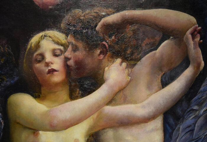 Annie Swynnerton: "Cupido y Psique" (1891), detalle.