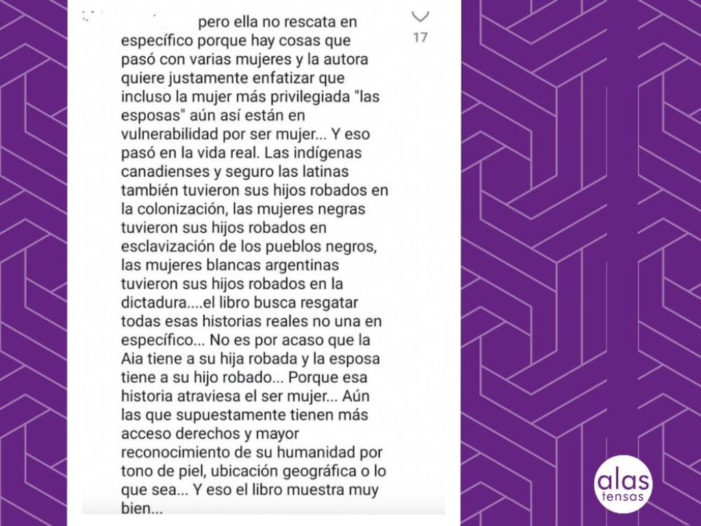 Comentario en Instagram de Afroféminas