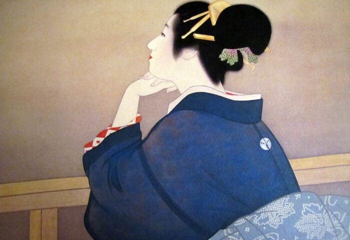 Uemura Shoen: "Mujer esperando el nacimiento de la luna" (1944).