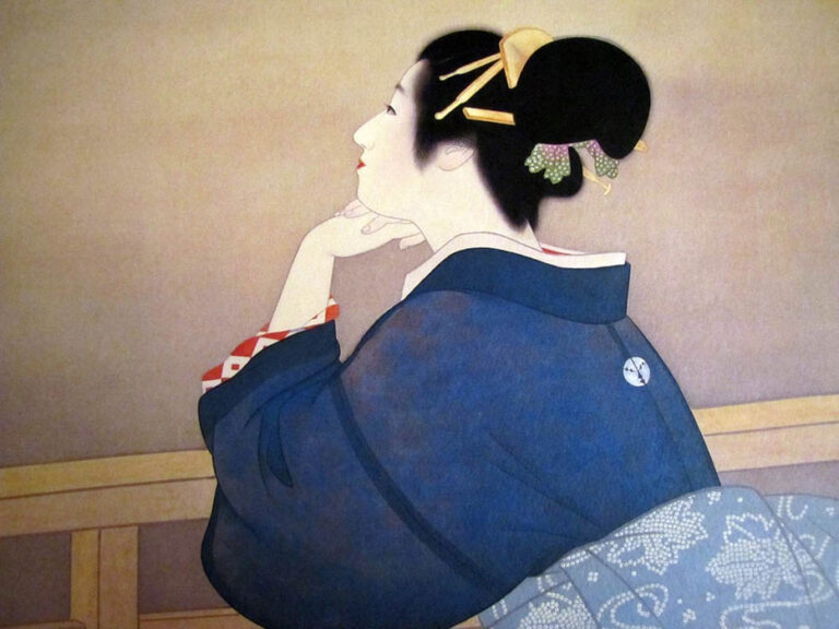 Uemura Shoen: "Mujer esperando el nacimiento de la luna" (1944).