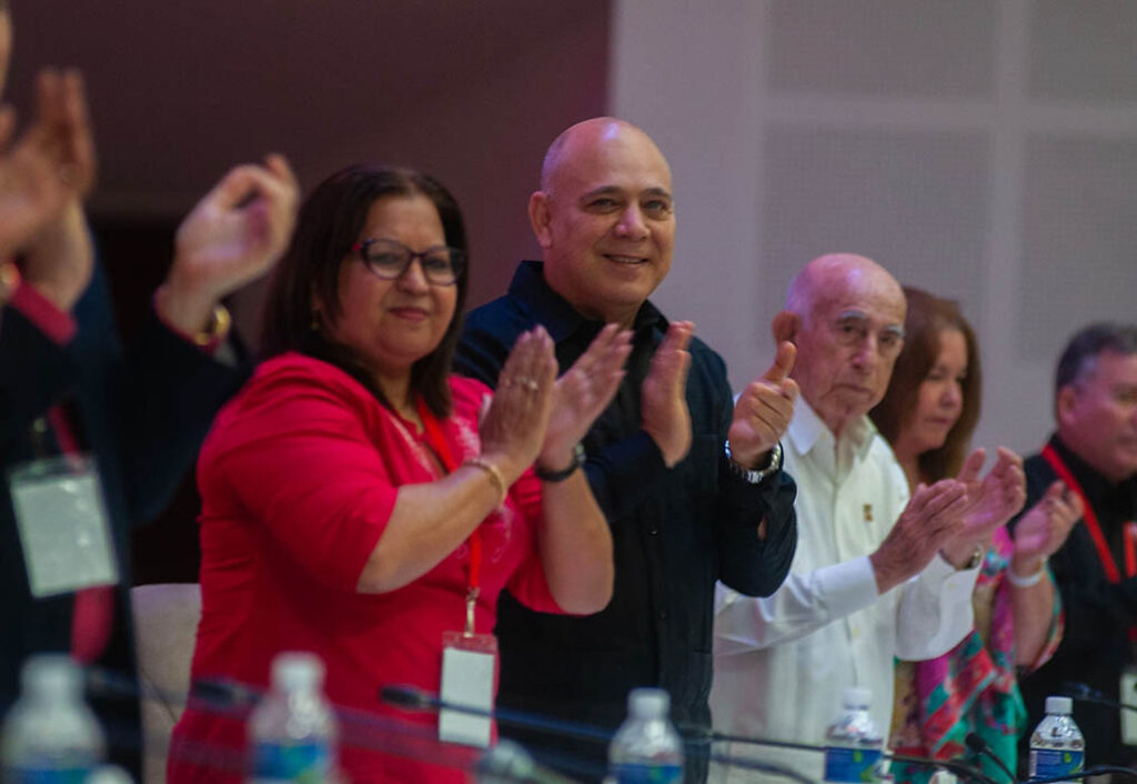 Secretaria General de la FMC, Teresa Amarelle Boué en el XI Congreso de esa organización, marzo de 2024.