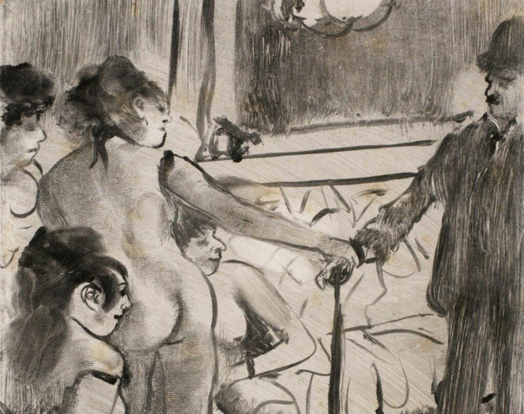 Edgar Degas: "El cliente serio" (1879), fragmento.