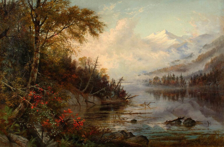 Susie M. Barstow: "Lago de montaña en otoño" (1873).