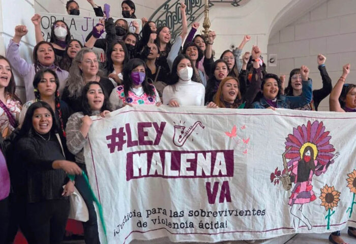 Activistas por la aprobación de la Ley Malena en México.