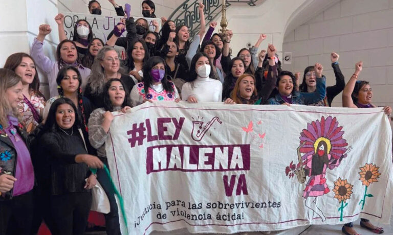 Activistas por la aprobación de la Ley Malena en México.